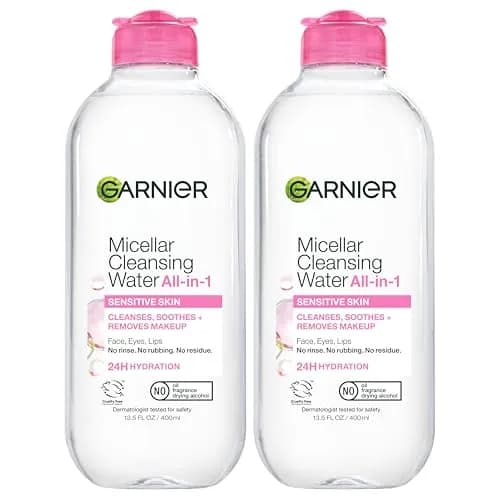Garnier Hydrating Micellar Cleansing Water & Makeup Remover 800mL (2 x 400mL) | Gentle & Vegan Formula for Sensitive Skin thumbnail 1