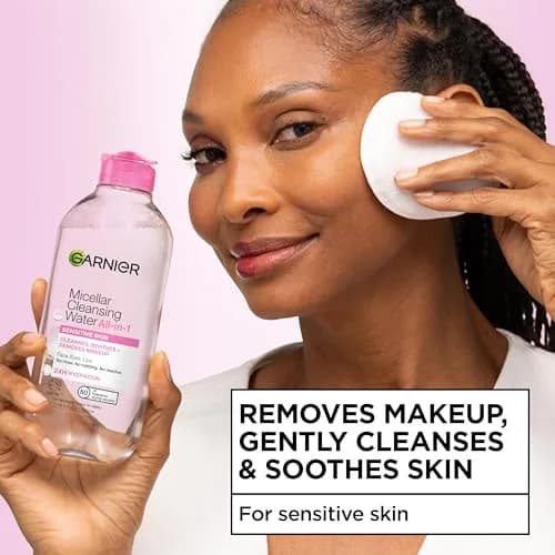 Garnier Hydrating Micellar Cleansing Water & Makeup Remover 800mL (2 x 400mL) | Gentle & Vegan Formula for Sensitive Skin thumbnail 2