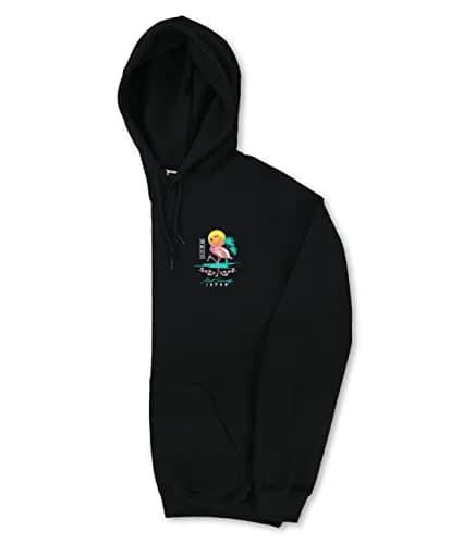 Riot Society Flamingo Blossom Mens Hoodie Hooded Sweatshirt - Black, XX-Large | Japanese Flamingo & Cherry Blossom Design thumbnail 7