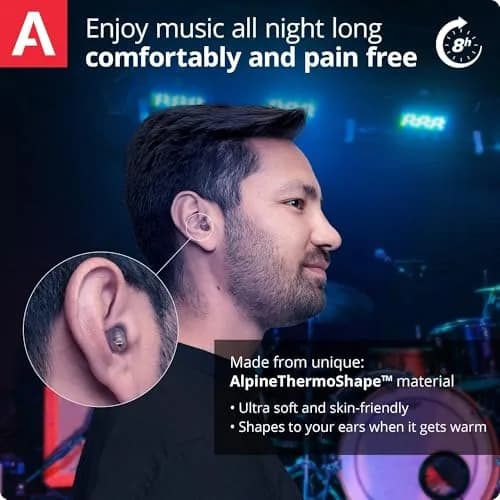 Alpine MusicSafe Pro Earplugs (2 Pairs, Black) | 3 Interchangeable Filters: 16, 19 & 22 dB thumbnail 2