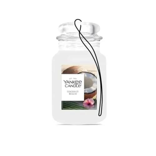 Yankee Candle Paper Car Jar Air Freshener Coconut Beach | Hanging Car Fragrance 1 Count thumbnail 1