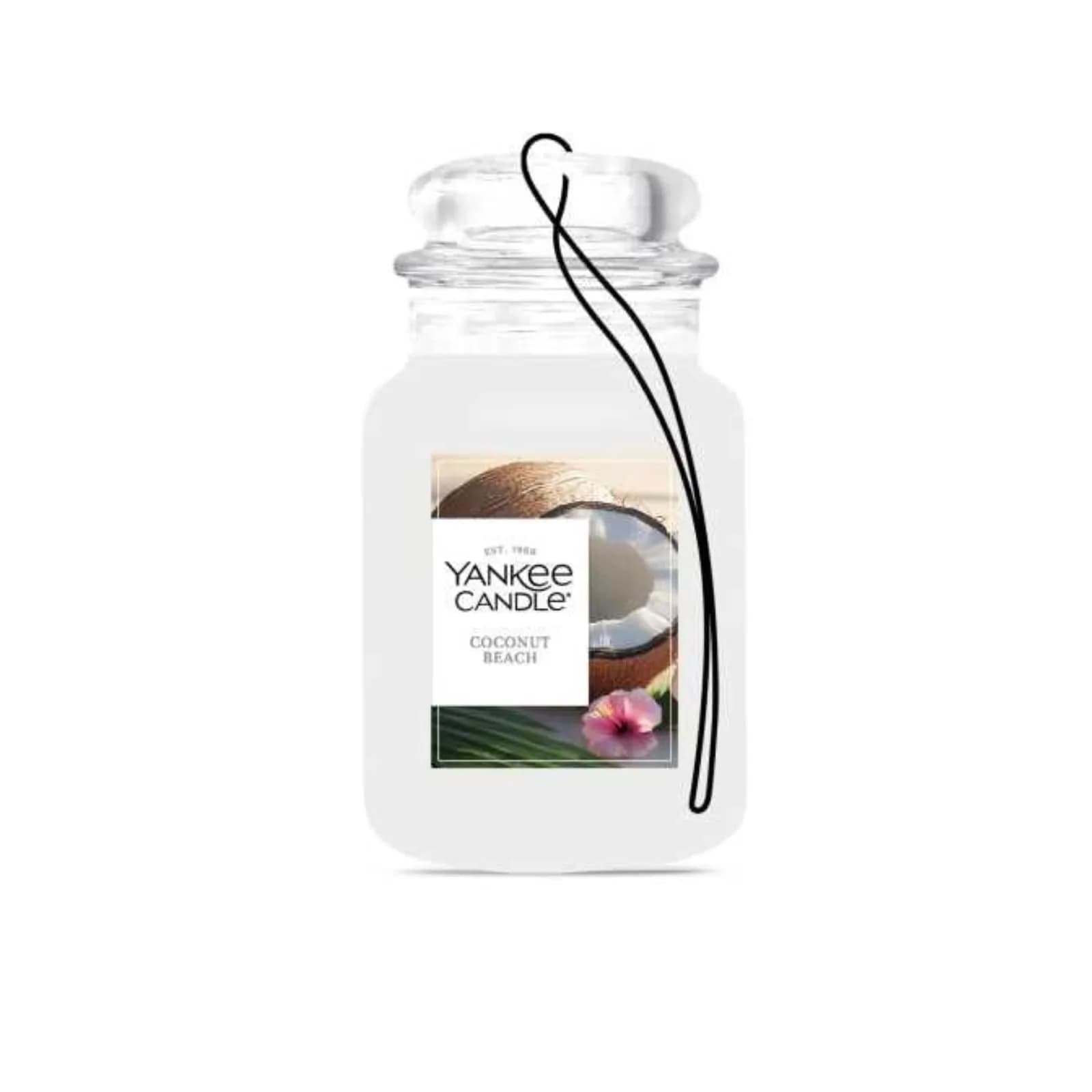 Yankee Candle Paper Car Jar Air Freshener Coconut Beach | Hanging Car Fragrance 1 Count