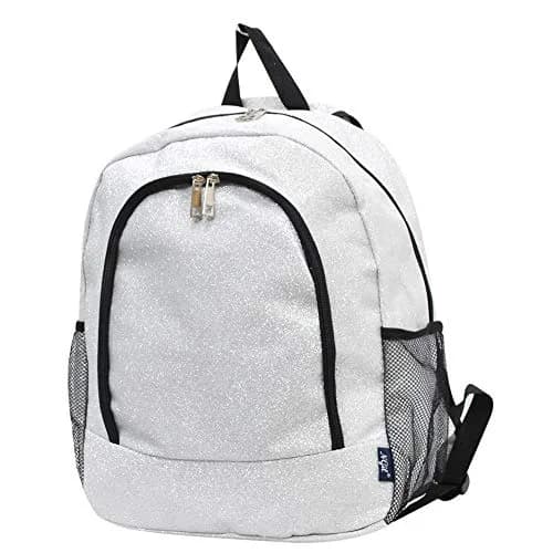 NGIL Canvas School Backpack (Glitter-Silver) | Water-Resistant, Lightweight & Perfect for Kids & Students thumbnail 1