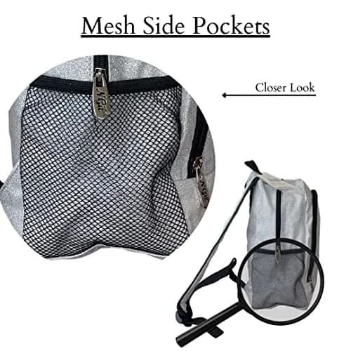 NGIL Canvas School Backpack (Glitter-Silver) | Water-Resistant, Lightweight & Perfect for Kids & Students thumbnail 4