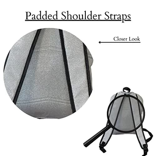 NGIL Canvas School Backpack (Glitter-Silver) | Water-Resistant, Lightweight & Perfect for Kids & Students thumbnail 5