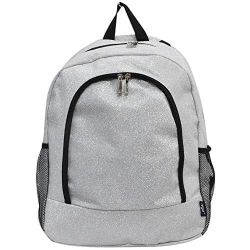 NGIL Canvas School Backpack (Glitter-Silver) | Water-Resistant, Lightweight & Perfect for Kids & Students thumbnail 7