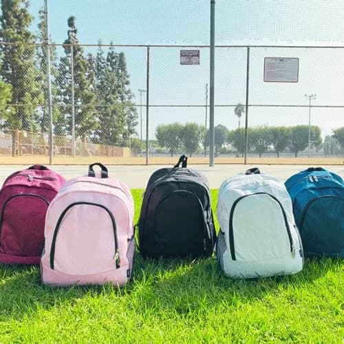 NGIL Canvas School Backpack (Glitter-Silver) | Water-Resistant, Lightweight & Perfect for Kids & Students thumbnail 2