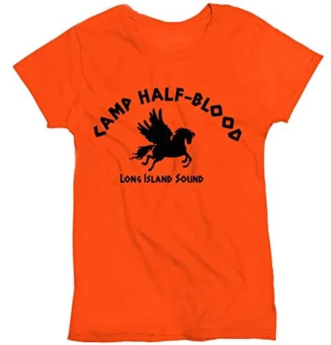 Southern Sisters Plus Size 4X Camp Half Blood Halloween T Shirt Movie Percy Jackson for Him or Her Fans (XXXX-Large) Orange thumbnail 1
