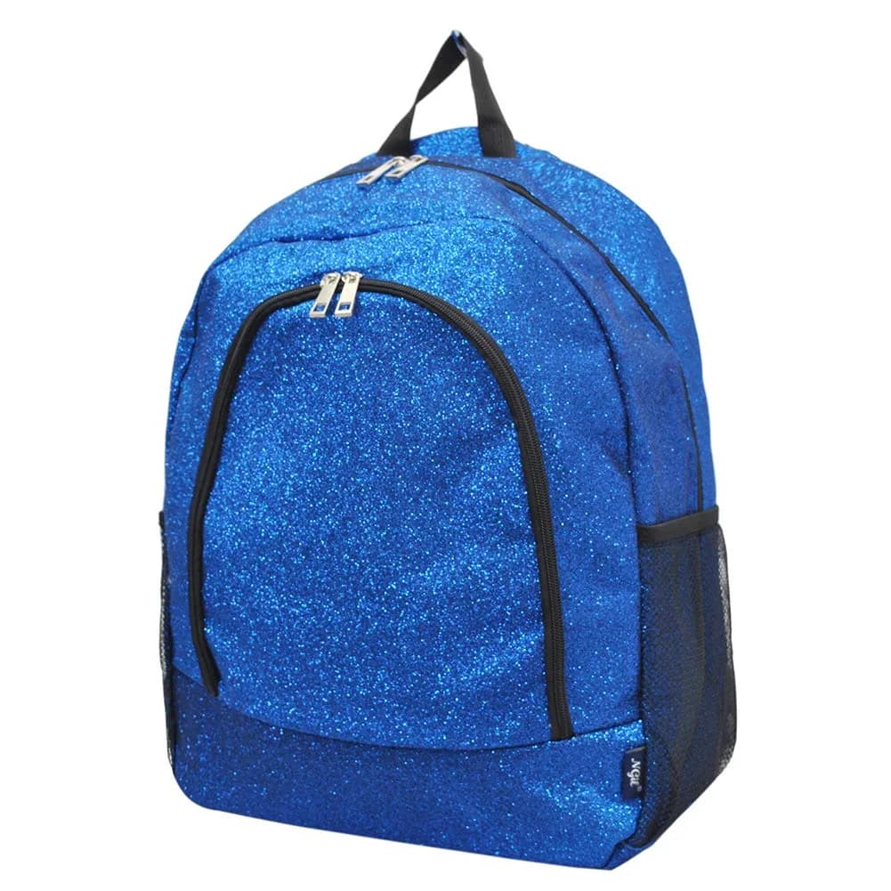 NGIL Canvas School Backpack (Glitter-Royal) | Water-Resistant Kids Backpack with Glitter Finish