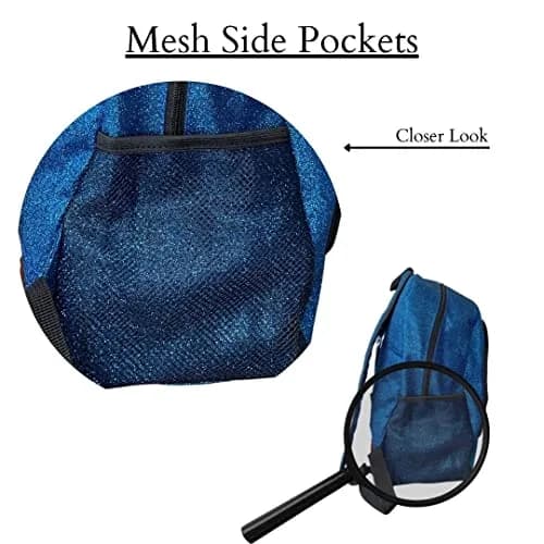 NGIL Canvas School Backpack (Glitter-Royal) | Water-Resistant Kids Backpack with Glitter Finish thumbnail 4