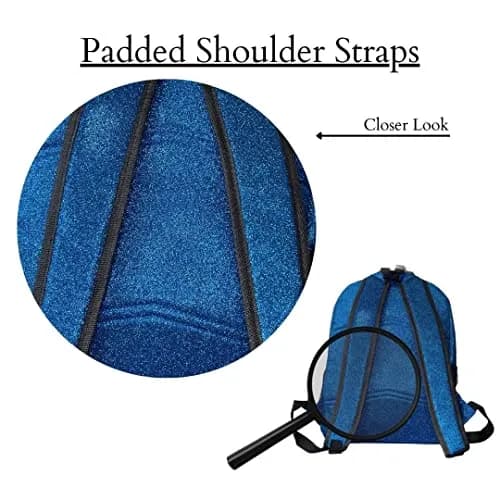 NGIL Canvas School Backpack (Glitter-Royal) | Water-Resistant Kids Backpack with Glitter Finish thumbnail 5