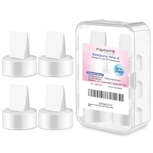 Maymom Duckbill Valves for Spectra S1/S2 Pumps, 6 ct (Mixed Color) | BPA-Free Silicone Replacement Parts — 4 Valves White