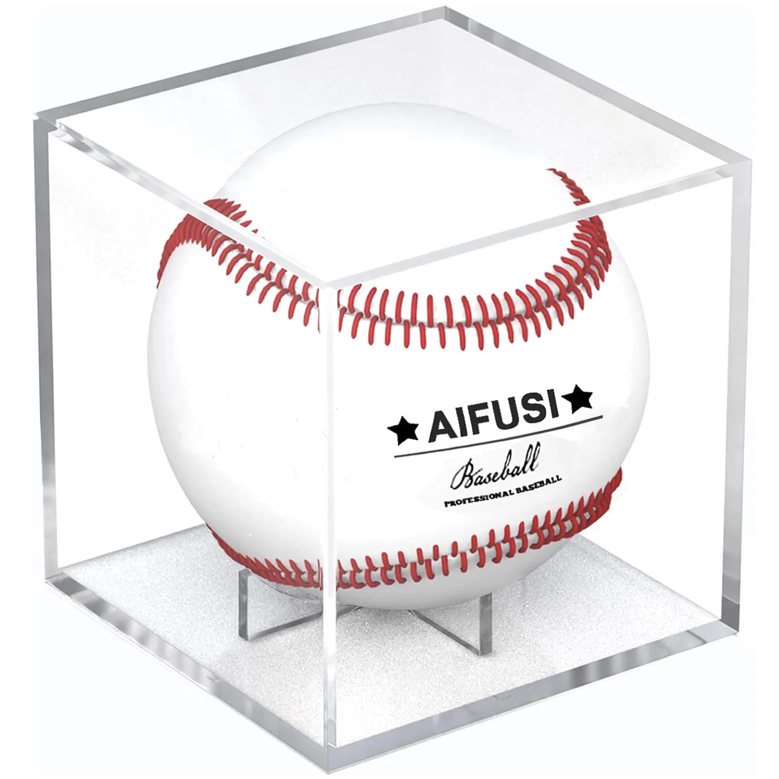AIFUSI Baseball Display Case, UV Protected Acrylic Cube, 8cm x 8cm x 8cm | Clear, Modern & Stackable - main product image