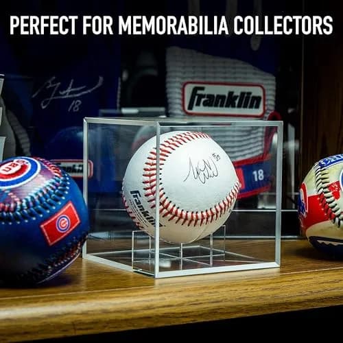 AIFUSI Baseball Display Case, UV Protected Acrylic Cube, 8cm x 8cm x 8cm | Clear, Modern & Stackable thumbnail 4