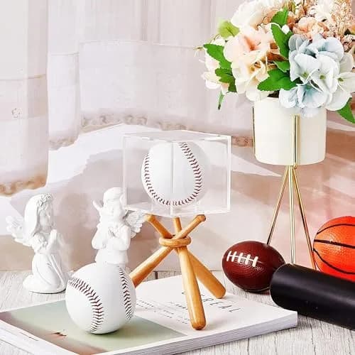 AIFUSI Baseball Display Case, UV Protected Acrylic Cube, 8cm x 8cm x 8cm | Clear, Modern & Stackable thumbnail 7