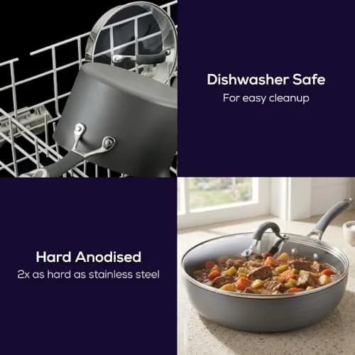 Circulon Radiance 12 Inch Deep Anodized Nonstick Frying Pan with Lid | Oven Safe to 400°F thumbnail 5