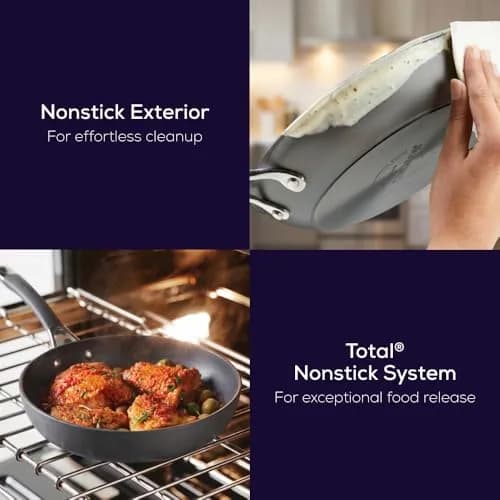 Circulon Radiance 12 Inch Deep Anodized Nonstick Frying Pan with Lid | Oven Safe to 400°F thumbnail 4