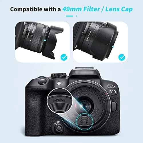 JJC Lens Hood Shade for Canon EF-M 15-45mm f/3.5-6.3 IS STM & RF-S 18-45mm f/4.5-6.3 IS STM Lenses | 49mm Filter & Cap Compatible thumbnail 5