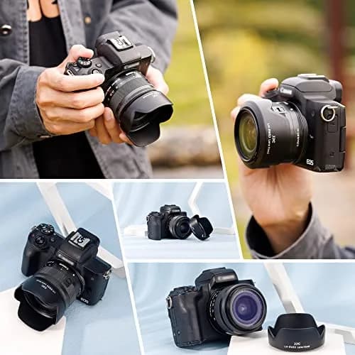 JJC Lens Hood Shade for Canon EF-M 15-45mm f/3.5-6.3 IS STM & RF-S 18-45mm f/4.5-6.3 IS STM Lenses | 49mm Filter & Cap Compatible thumbnail 6