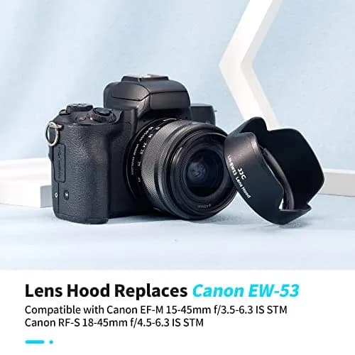 JJC Lens Hood Shade for Canon EF-M 15-45mm f/3.5-6.3 IS STM & RF-S 18-45mm f/4.5-6.3 IS STM Lenses | 49mm Filter & Cap Compatible thumbnail 2