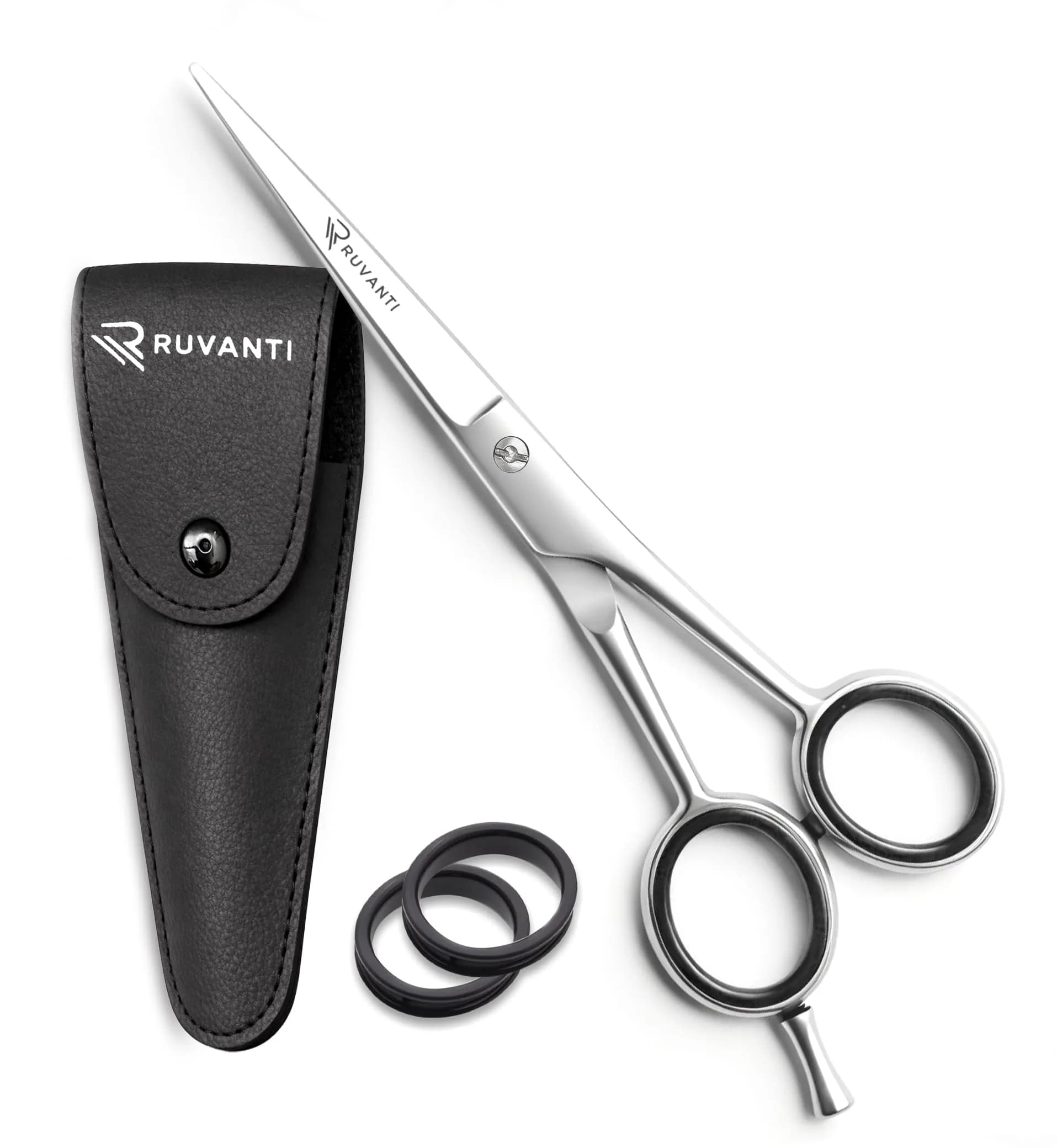 RUVANTI Silver Professional Hair Cutting Shears 6.5" Japanese Steel | Precision Barber Scissors for Salon & Home Use - main product image
