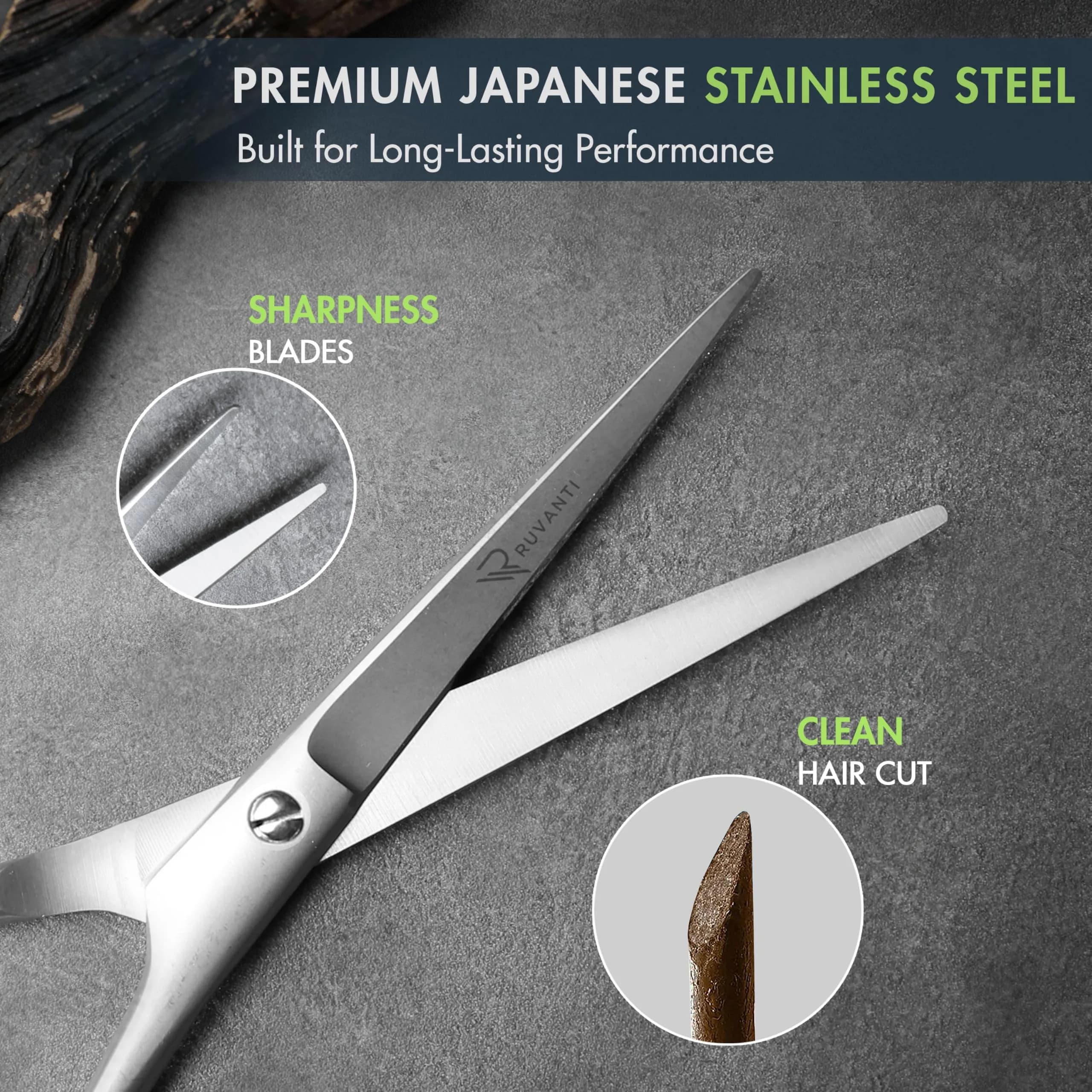 Ruvanti 6.5 Inch Hair Cutting Scissors | Professional Japanese Steel Shears for Home Use - view 5