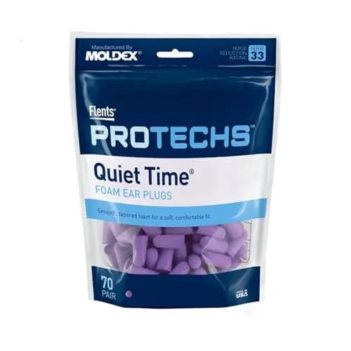 Flents Quiet Time Foam Ear Plugs NRR 33, 70 Pair Purple | High Noise Reduction for Sleep & Travel thumbnail 1