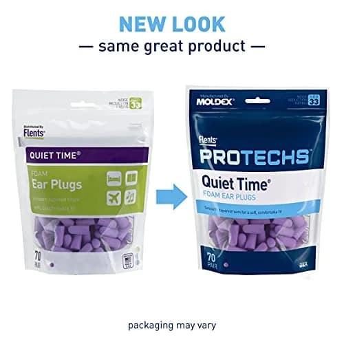 Flents Quiet Time Foam Ear Plugs NRR 33, 70 Pair Purple | High Noise Reduction for Sleep & Travel thumbnail 2