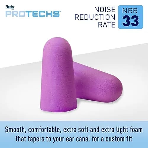 Flents Quiet Time Foam Ear Plugs NRR 33, 70 Pair Purple | High Noise Reduction for Sleep & Travel thumbnail 3