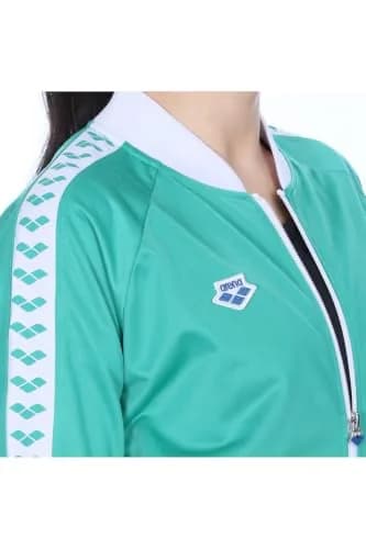 ARENA Women's Icons Relax IV Team Jacket Full-Zip Regular Fit Side Pockets Retro Logo Sporty Coat, Evergreen/White, X-Small thumbnail 4