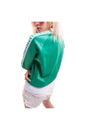 ARENA Women's Icons Relax IV Team Jacket Full-Zip Regular Fit Side Pockets Retro Logo Sporty Coat, Evergreen/White, X-Small thumbnail 2