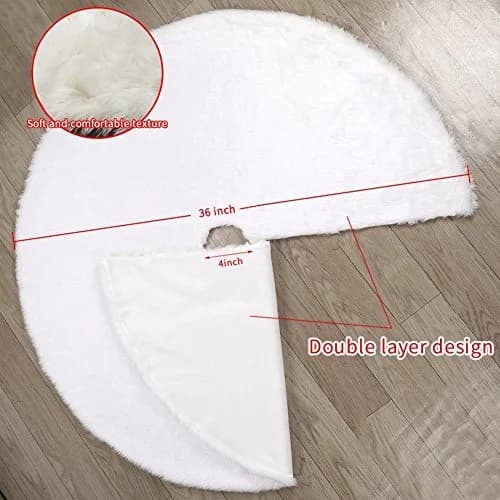 yuboo White Christmas Tree Skirt 91cm (36 inches) | Authentic USA Import for Indian Homes thumbnail 4