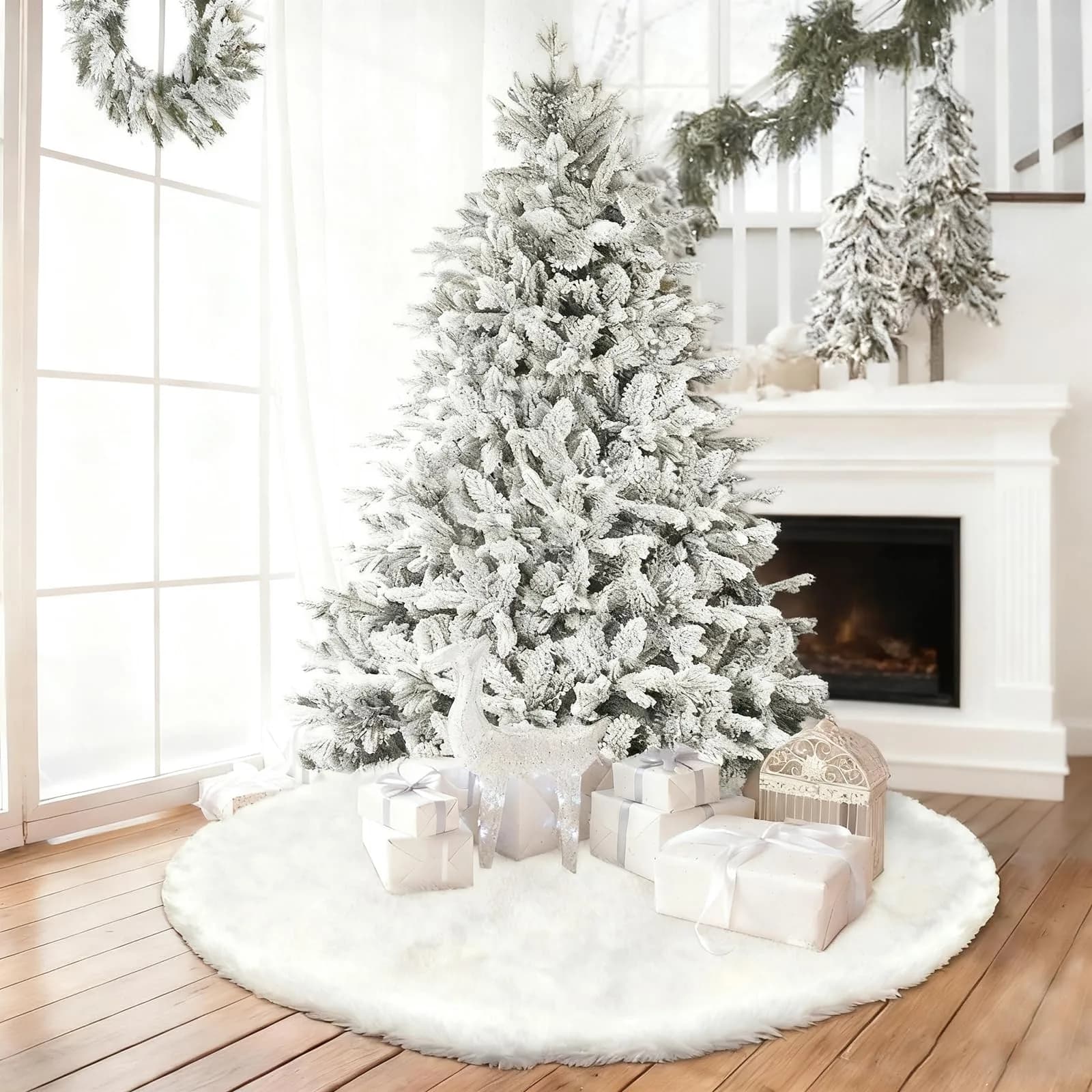yuboo White Christmas Tree Skirt 91cm (36 inches) | Authentic USA Import for Indian Homes - view 6