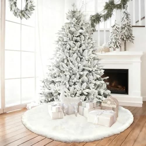 yuboo White Christmas Tree Skirt 91cm (36 inches) | Authentic USA Import for Indian Homes thumbnail 6
