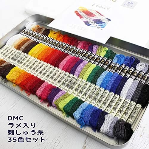 DMC Etoile Floss Collector's Tin (35 Colors, 8.7yd/skein) | Shimmering Cotton Embroidery Thread for Crafts thumbnail 2