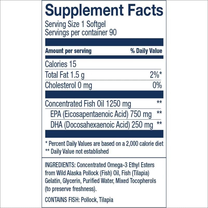 Wiley's Finest Wild Alaskan Fish Oil Peak EPA 90 Count | 1000mg Omega-3 Support thumbnail 3