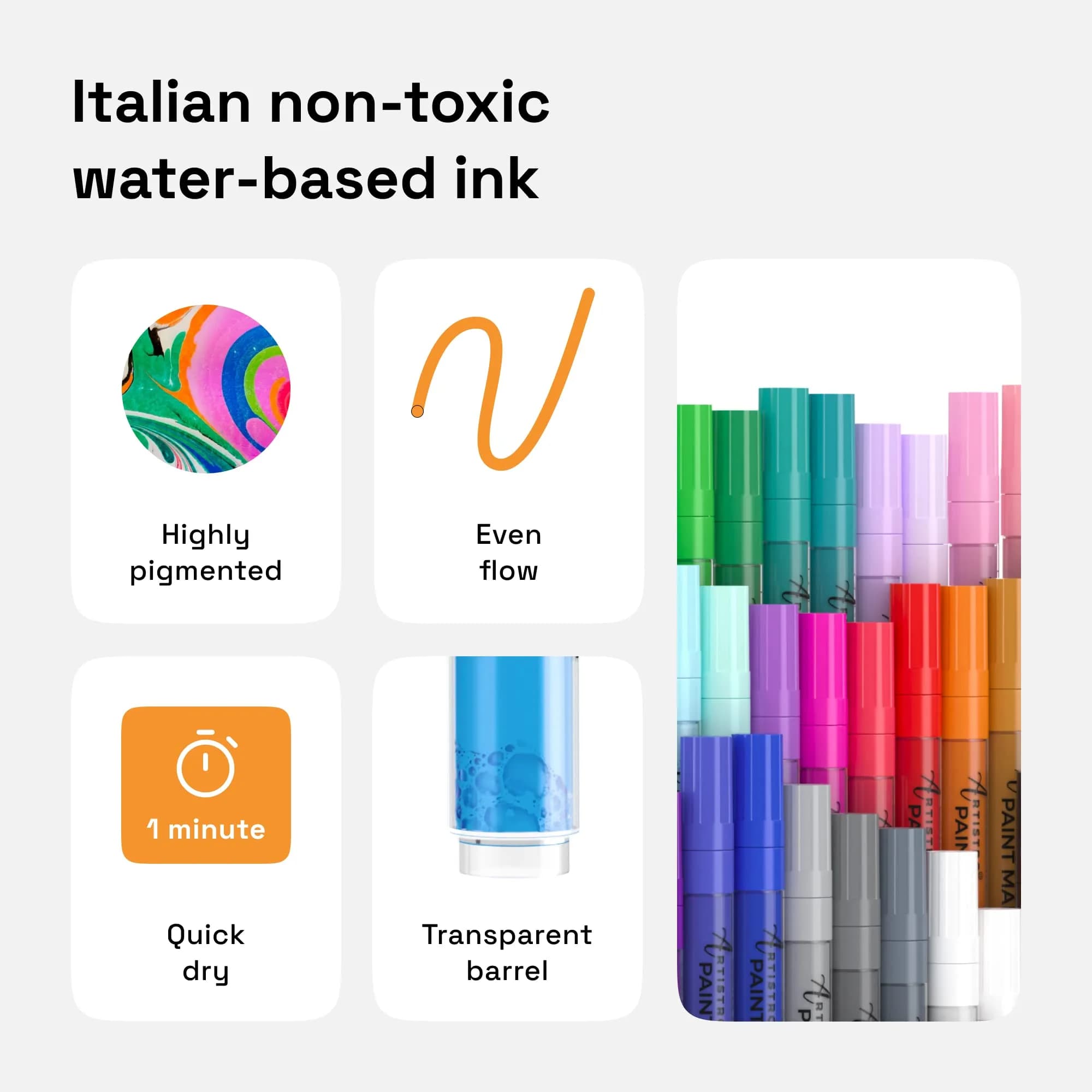 ARTISTRO 42 Acrylic Extra-Fine Glass Marker Pens for Wine Glasses | Vibrant Multicolor Paint Pens for Parties & Events - view 6