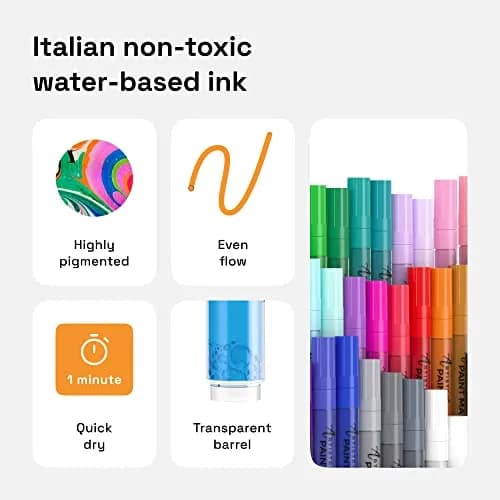 ARTISTRO 42 Acrylic Extra-Fine Glass Marker Pens for Wine Glasses | Vibrant Multicolor Paint Pens for Parties & Events thumbnail 6