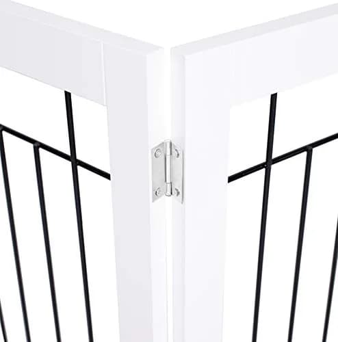 Internet's Best Traditional Wire Dog Gate - 3 Panel - 30" Tall - White | Freestanding Indoor Pet Barrier thumbnail 7