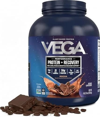 Vega Protein + Recovery Mocha 4 Pound (Pack of 1) | NSF Certified Plant-Based Protein thumbnail 1