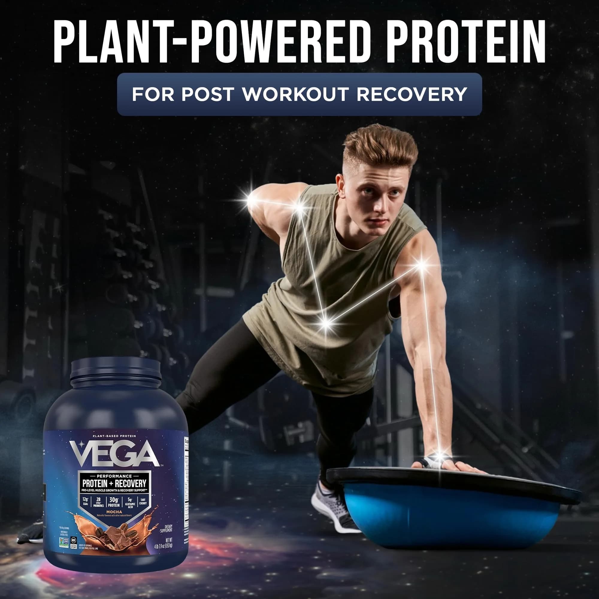 Vega Protein + Recovery Mocha 4 Pound (Pack of 1) | NSF Certified Plant-Based Protein - view 2