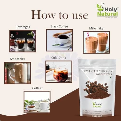 Holy Natural Roasted Chicory Root Powder 1 Kg (2.2 lbs) | Natural Flavoring Extract for Baking thumbnail 5
