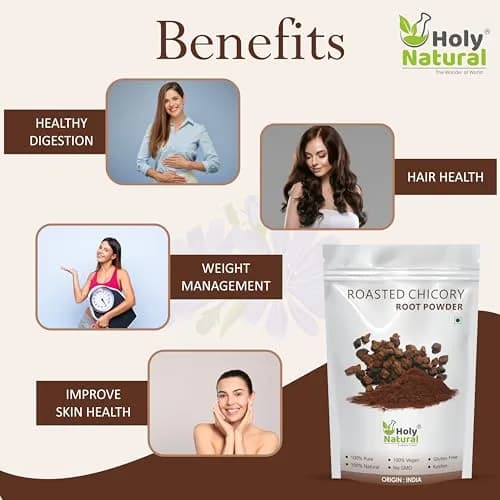 Holy Natural Roasted Chicory Root Powder 1 Kg (2.2 lbs) | Natural Flavoring Extract for Baking thumbnail 6