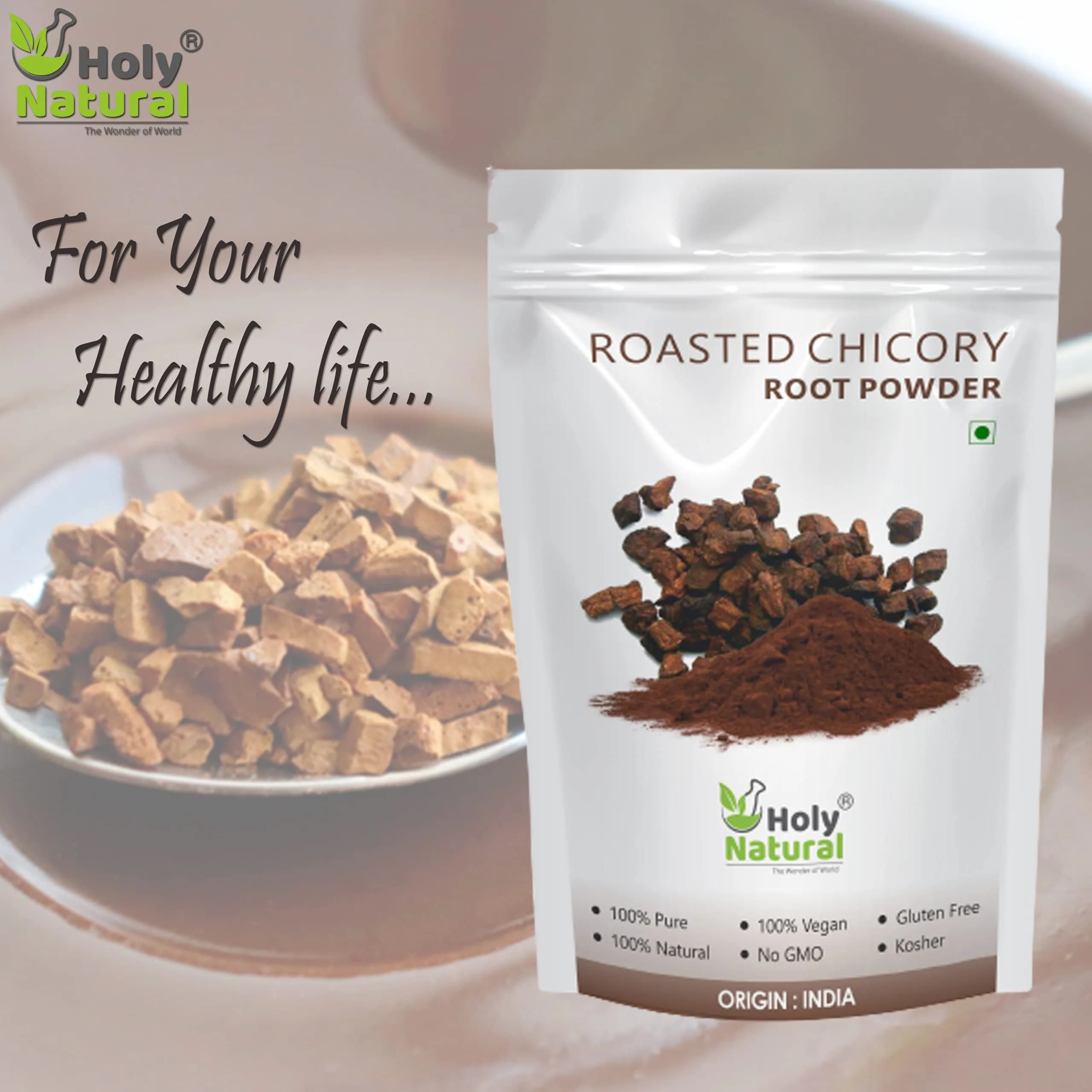 Holy Natural Roasted Chicory Root Powder 1 Kg (2.2 lbs) | Natural Flavoring Extract for Baking - view 7