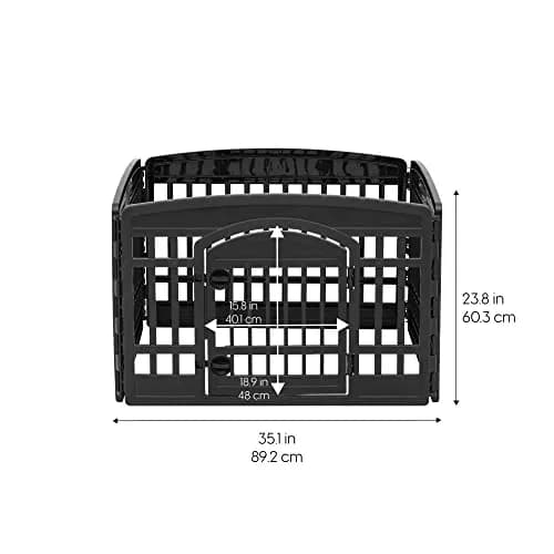 IRIS USA 4-Panel Dog Playpen | Pet Enclosure, Black, 24"H, 35"L x 35"W | Portable Indoor/Outdoor thumbnail 5