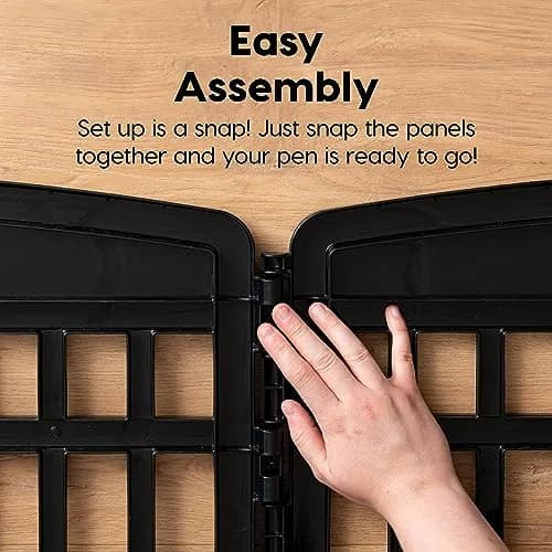 IRIS USA 4-Panel Dog Playpen | Pet Enclosure, Black, 24"H, 35"L x 35"W | Portable Indoor/Outdoor thumbnail 6