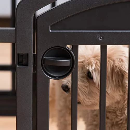IRIS USA 4-Panel Dog Playpen | Pet Enclosure, Black, 24"H, 35"L x 35"W | Portable Indoor/Outdoor thumbnail 8