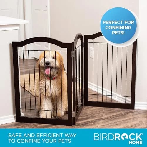 Internet's Best Wire Dog Gate with Arched Top - 3 Panel - 30" Tall - Espresso | Elegant Pet Barrier for Indoors thumbnail 5