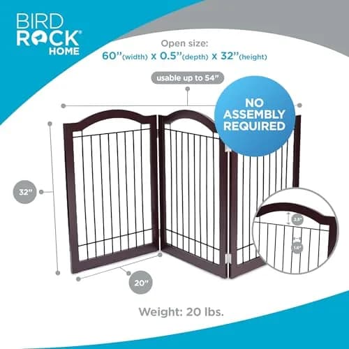 Internet's Best Wire Dog Gate with Arched Top - 3 Panel - 30" Tall - Espresso | Elegant Pet Barrier for Indoors thumbnail 2