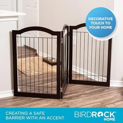 Internet's Best Wire Dog Gate with Arched Top - 3 Panel - 30" Tall - Espresso | Elegant Pet Barrier for Indoors thumbnail 4